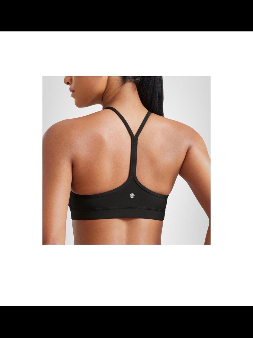 Black Strappy Racerback Sports Bra